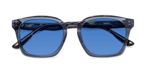 tortoise clear narrow wayfarer acetate tinted sunglasses with light champagne sunwear lenses echo