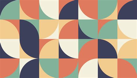 Abstract Geometric Pattern Artwork Retro Colors And Color Background