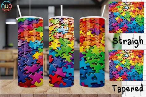 Autism Awareness Puzzle Tumbler Design Graphic By Hughang Art Studio