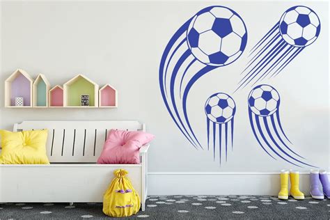 Soccer Ball Wall Vinyl Decalwall Decal For Boyssports Decal Etsy