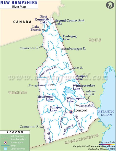 New Hampshire Rivers Map New Hampshire Rivers