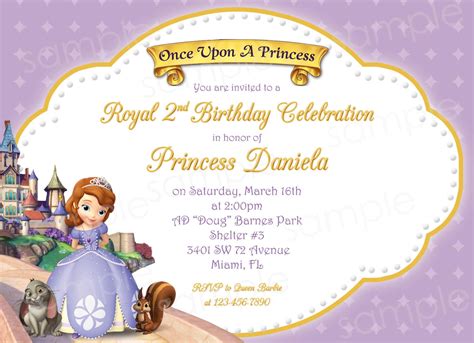 Princess Sofia Birthday Invitations Ideas Bagvania Free Printable