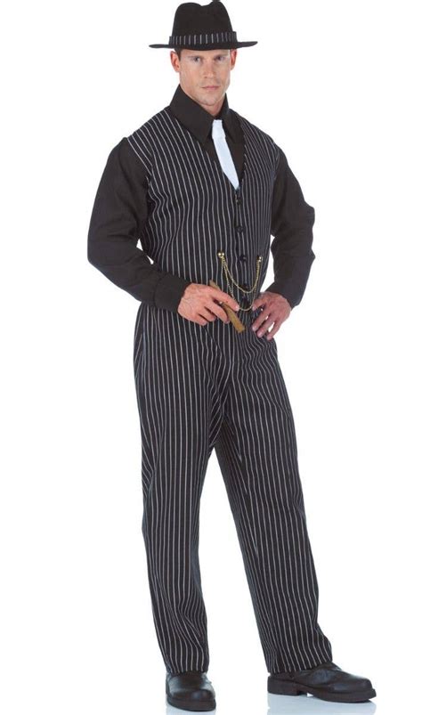 Mens Fancy Dress Mens Gangster Suit 1920s Pinstripe Mafia Mob Costume Fancy Dress Book Week