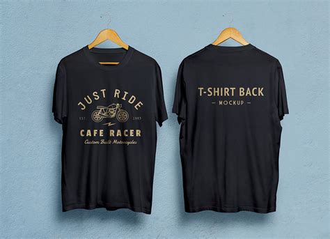 Black T Shirt Mockup Front And Back