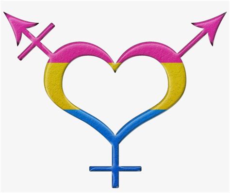 Pansexual Pride Heart Shaped Gender Neutral Symbol Pan Sexual Symbol 1820x1500 Png Download