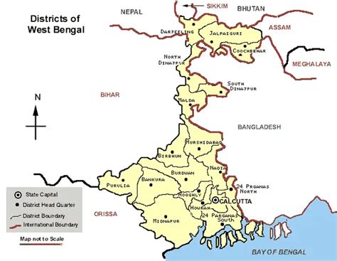 Political Map West Bengal MapSof Net