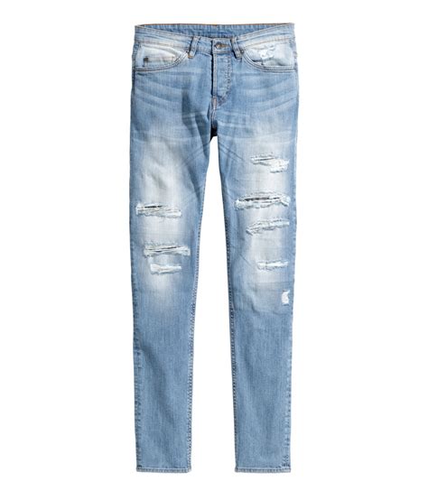 H M Jeans Skinny Fit In Blue For Men Lyst