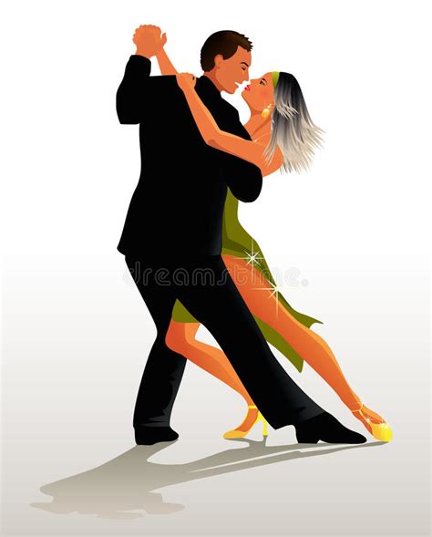 Couple Dancing Tango Vector Illustration Stock Vector Illustration