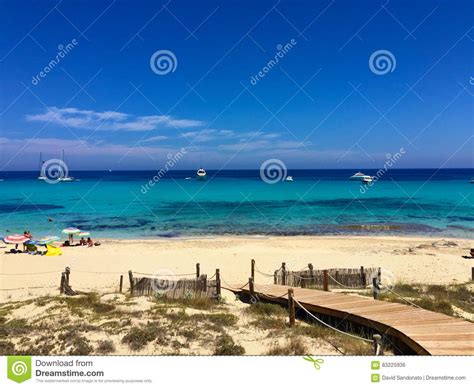 Beatiful Sunny Beach Day In Formentera Spain Editorial Photo Image
