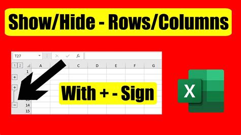 How To Hide Unhide Columns Or Rows With Plus Minus Sign Or Group