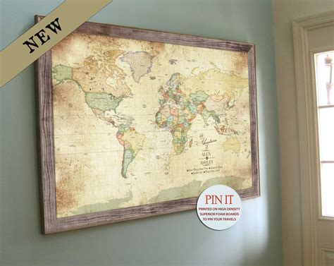 Vintage Inspired Map Old World Charm 24x36 Inches Vacation Art