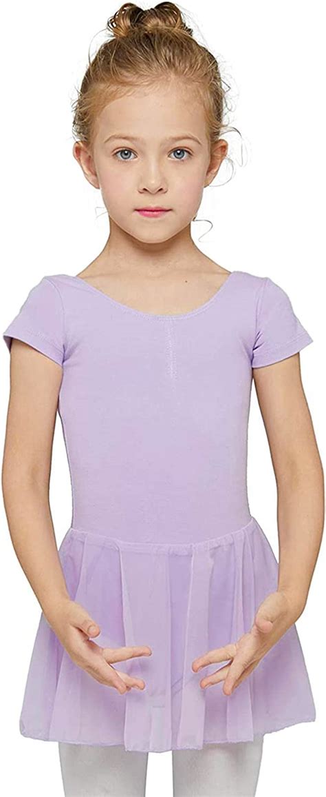 Buy Mdnmd Toddler Girls Ballet Leotards With Skirt Classic Short Sleeve