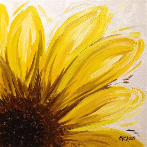 Maria Chubii — Oil Canvas 50x50 Sunflower Art Sunflower Painting