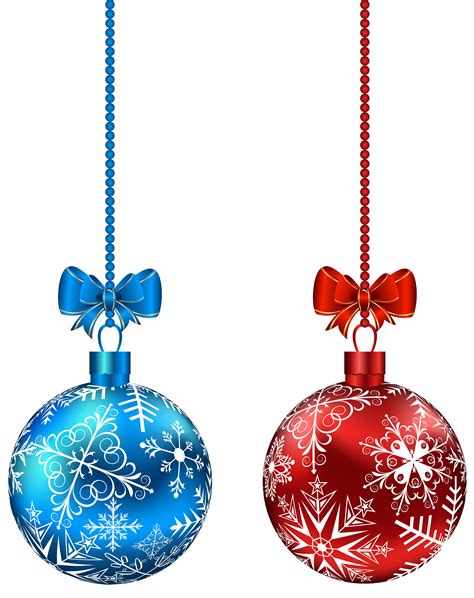 Blue And Red Hanging Christmas Balls Png Clip Art Image Gallery
