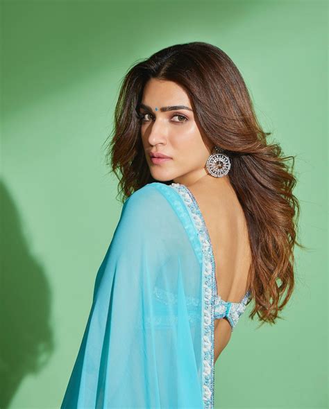 Kriti Sanon S Sizzling Hot Avatar In A Blue Saree With Backless Blouse