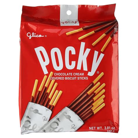 Glico Pocky Chocolate Cream Covered Biscuit Sticks 9 Individual Bags