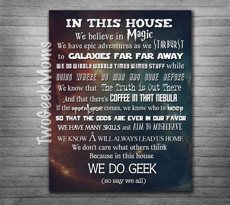 In This House We Do Geek Customizable Geeky House Etsy