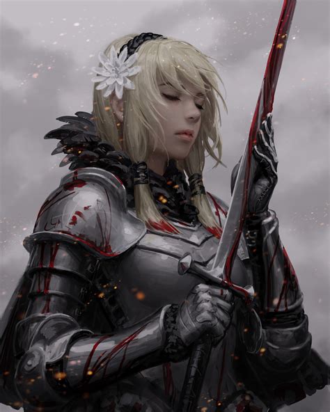 998262 4k Artwork Fantasy Girl Sword Armor Fantasy Art Women