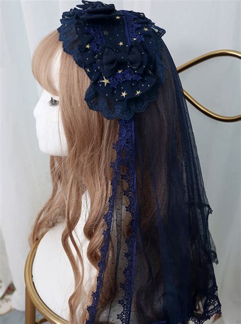 The Night Of Stars And Moon Bronzing Printing Classic Lolita Hairband