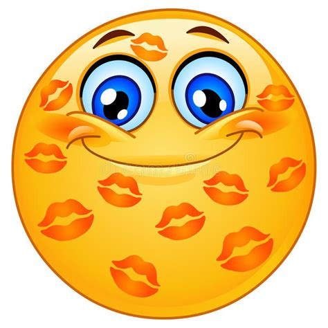 Kissed Emoticon Design Of An Emoticon With Many Kisses Spon