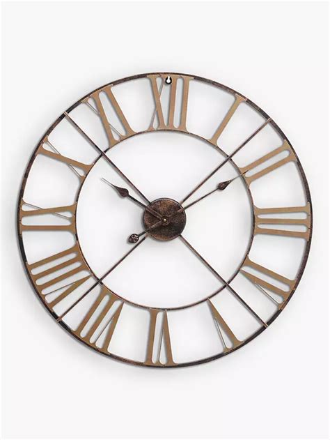 Libra Skeleton Roman Numeral Round Outdoor Wall Clock 70cm Antique Brass