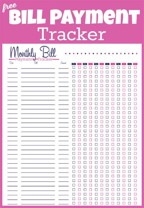Free Printable Monthly Bill Planner Template
