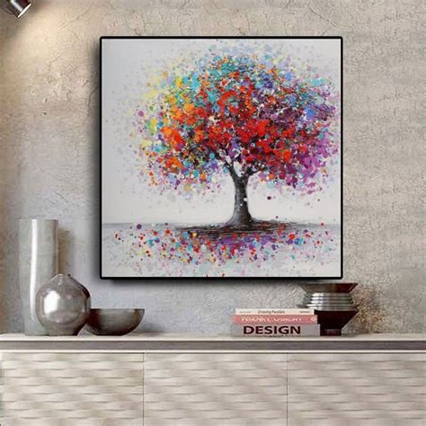 Colorful Tree Beautiful Abstract Painting Printed On Canvas