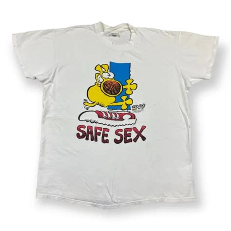 Vtg 90s Safe Sex Mother Goose Grimmy Comic Strip Art T Shirt Xl 1990 Usa Funny 44 99 Picclick