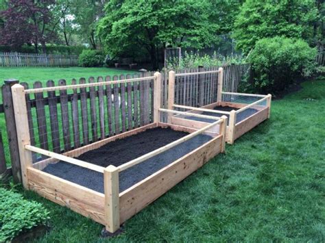 Four 3x8x1 Raised Garden Bed With Trellis For Climbing Plants Fencing