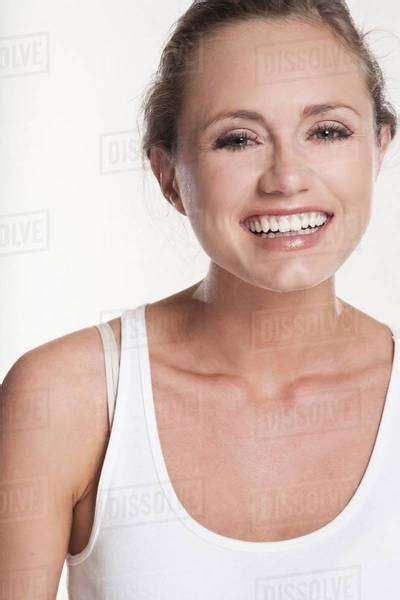 Close Up Of Womans Smiling Face Stock Photo Dissolve
