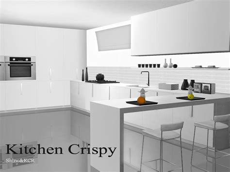 Shinokcrs Kitchen Crispy Sims 4 Kitchen Modern Kitchen Set Modern