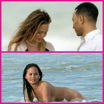 Dats Wasup Chrissy Teigen Goes Completely Nude On The Beach With John
