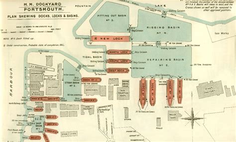1909 Plan Of Hm Dockyard Portsmouth