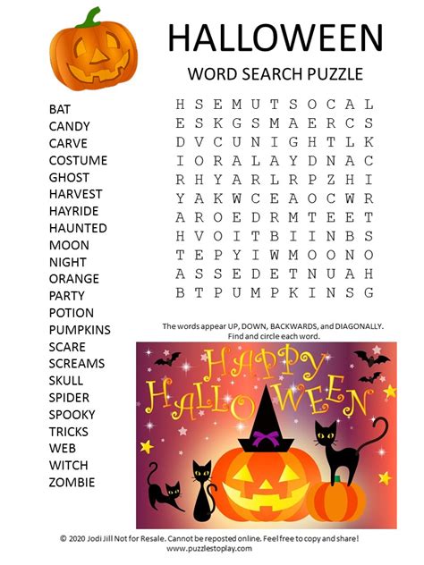 Happy Halloween Word Search Puzzle Puzzles To Play