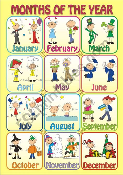 Months Of The Year Printable Poster
