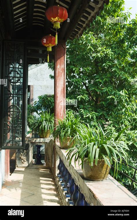Balcony On Chinese Temple Stock Photo Alamy