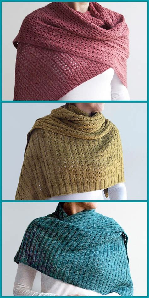 Easy Knitting Pattern Set For 3 Sentimental Journey Shawls Shawl