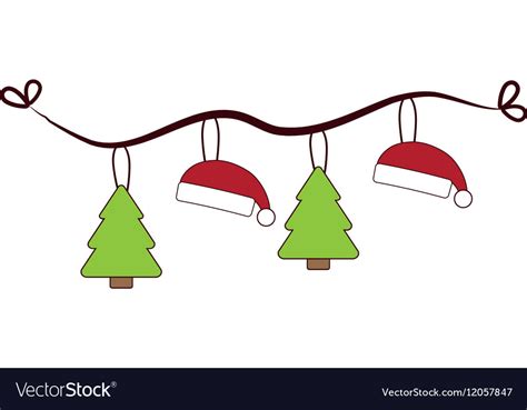 Merry Christmas Decoration Hanging Royalty Free Vector Image
