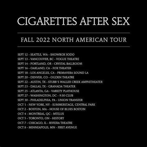 Cigarettes After Sex Tour Dates Cigarettes After Sex Tickets Hot Sex