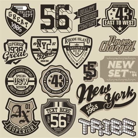 vintage t shirt labels creative vector material 01 vector label free download