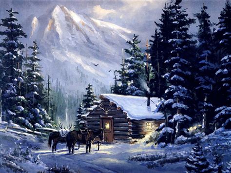 Grande mountain lodge is the perfect title for this luxury plus 5 bedroom, 4.5 bath custom mountain estate. Log Cabin in Snow Wallpaper - WallpaperSafari