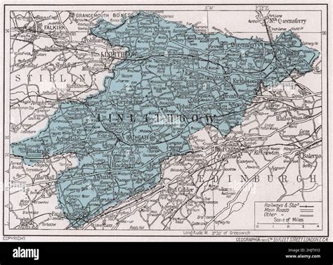 Map Of Linlithgowshire 1913 Stock Photo Alamy