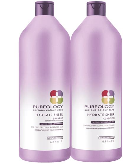 Hydrate Sheer Shampoo And Conditioner Liter For Fine Hair Pureology