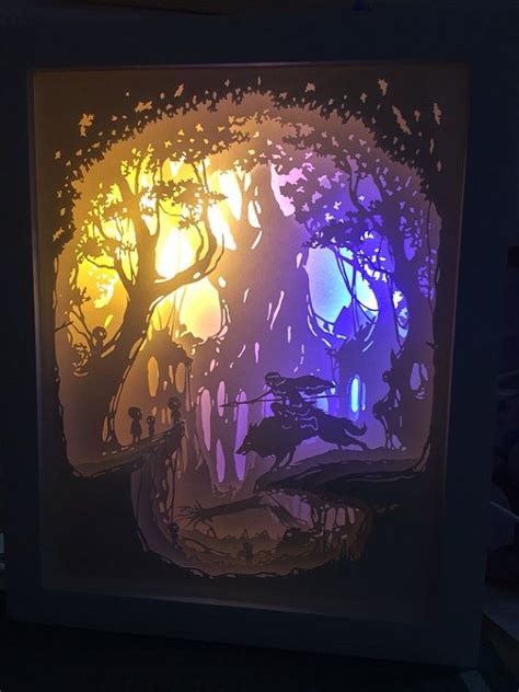 Free ship with finished products. Prinzessin Mononoke Scherenschnitt Lichtkasten Nachtlicht ...