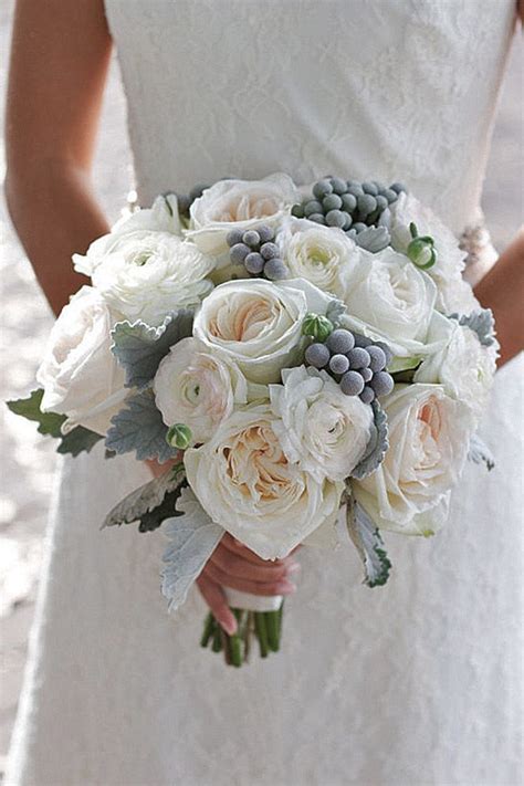 Trend Alert For Winter 24 Silver And Grey Wedding Bouquets Winter
