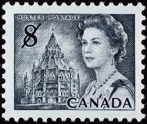 Stampsandcanada Queen Elizabeth Ii Library Of Parliament 8 Cents