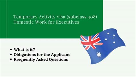 Temporary Activity Visa Subclass 408 For Executives Avl