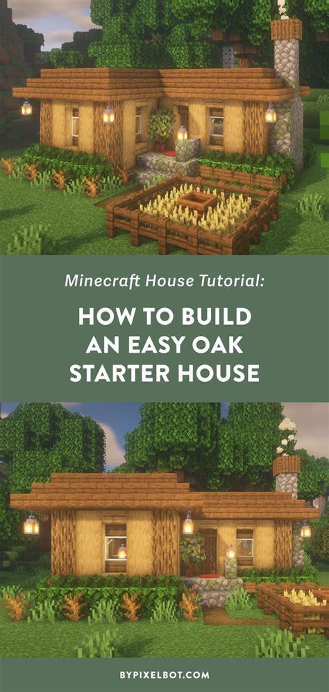 Minecraft How To Build An Easy Oak Starter House Simple Survival