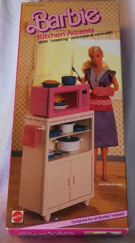 Rare Mattel Barbie Kitchen Accents With Microwave Barbie Kitchen