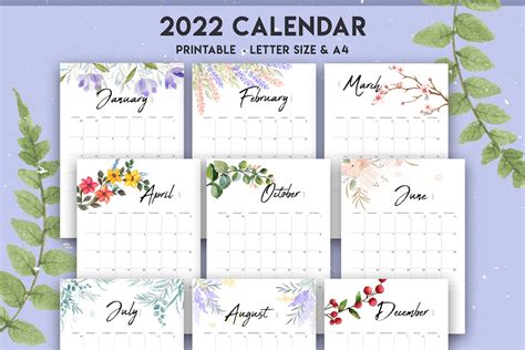 Pretty Printable Calendar 2022 Printable Calendar 2023